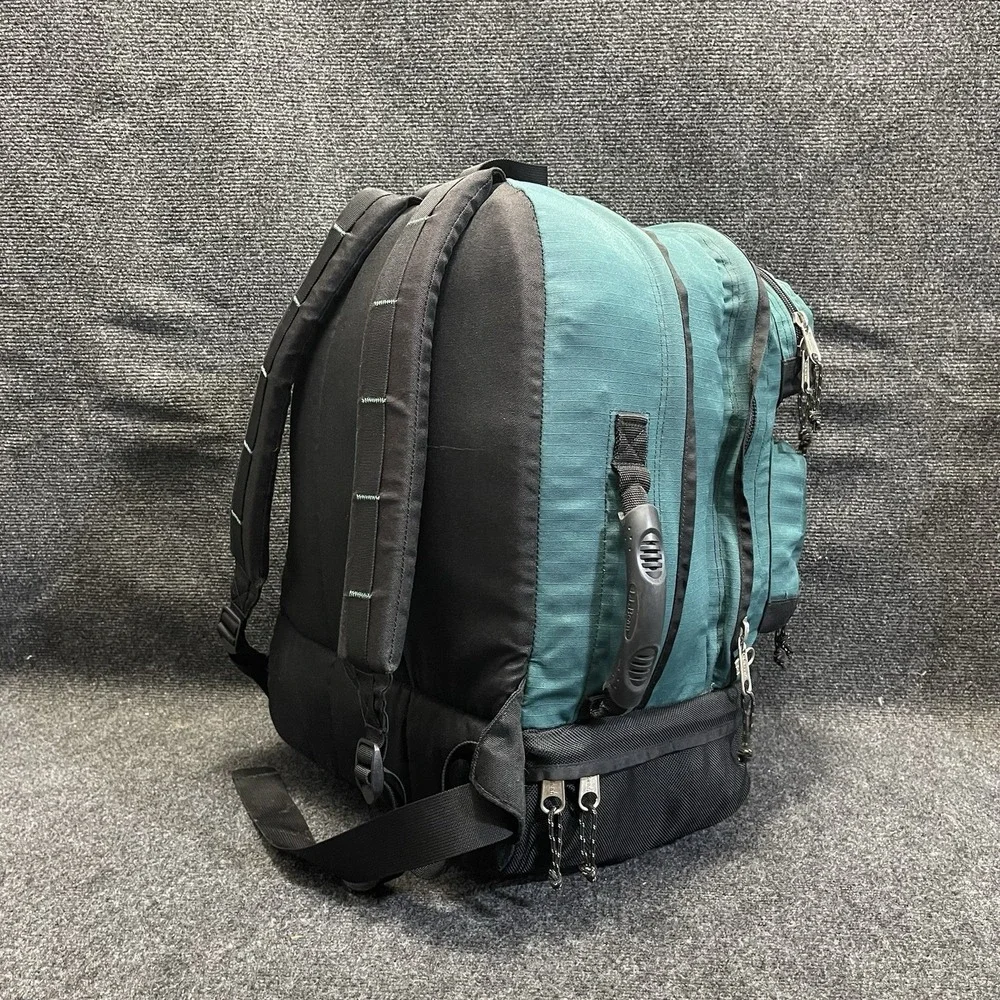L.L. Bean ODJ86 Weekender Canvas‎ Backpack Green/BLK Vintage Hiking Travel Bag